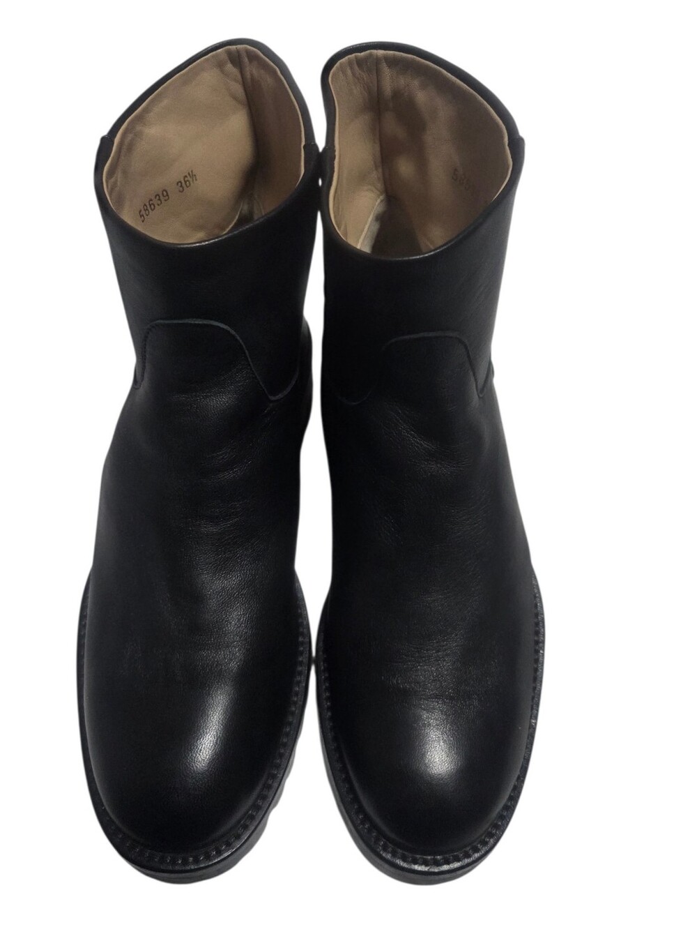 Helmut Lang #58639 Black Leather Ankle Booties